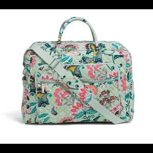 NWT Vera Bradley mint flowers weekend grand travel